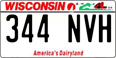 WI license plate 344NVH