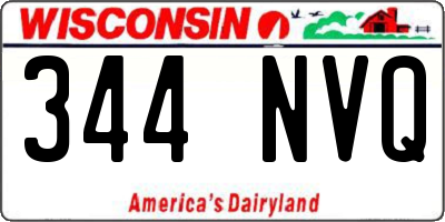WI license plate 344NVQ