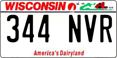 WI license plate 344NVR