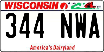 WI license plate 344NWA