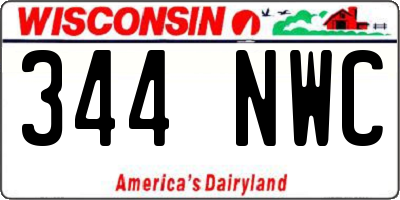 WI license plate 344NWC