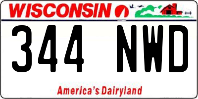 WI license plate 344NWD