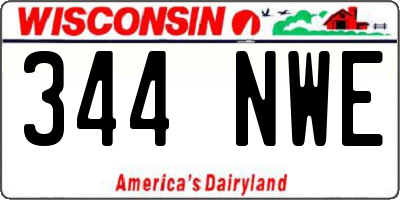 WI license plate 344NWE
