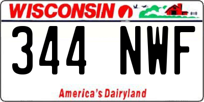 WI license plate 344NWF