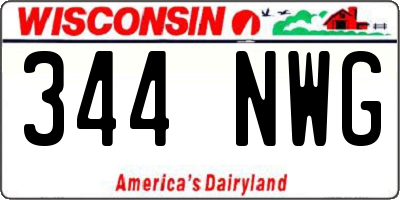 WI license plate 344NWG