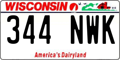 WI license plate 344NWK