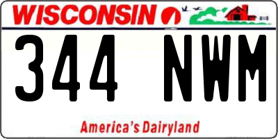 WI license plate 344NWM