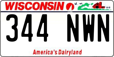 WI license plate 344NWN