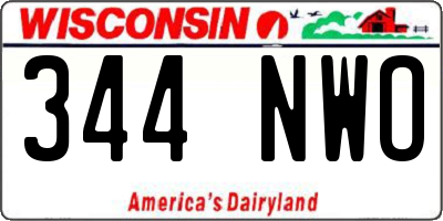 WI license plate 344NWO