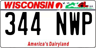 WI license plate 344NWP