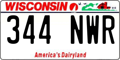 WI license plate 344NWR