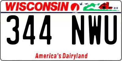 WI license plate 344NWU