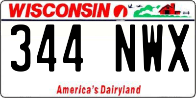 WI license plate 344NWX