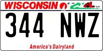 WI license plate 344NWZ