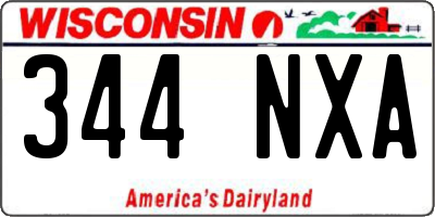 WI license plate 344NXA