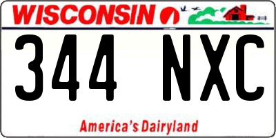 WI license plate 344NXC