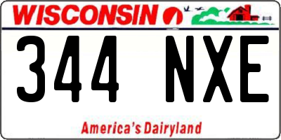 WI license plate 344NXE