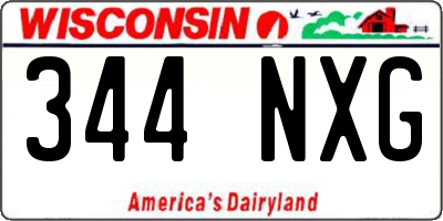 WI license plate 344NXG