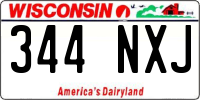 WI license plate 344NXJ