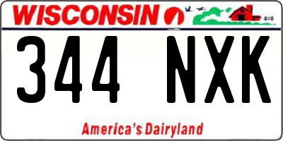 WI license plate 344NXK
