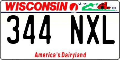 WI license plate 344NXL