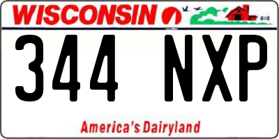 WI license plate 344NXP