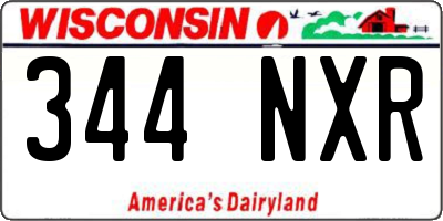WI license plate 344NXR