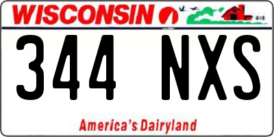 WI license plate 344NXS