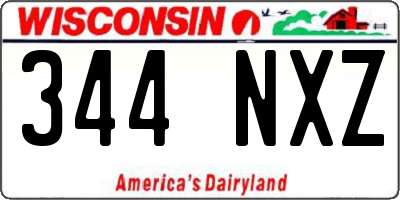 WI license plate 344NXZ