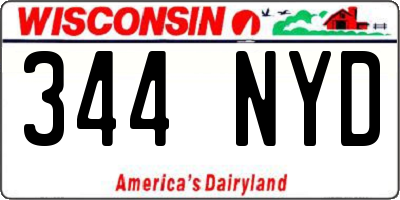 WI license plate 344NYD
