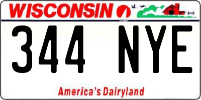 WI license plate 344NYE
