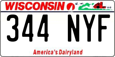 WI license plate 344NYF