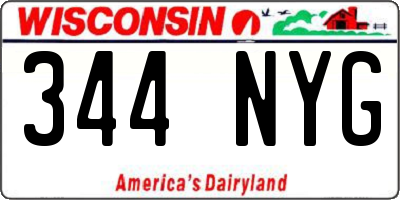 WI license plate 344NYG
