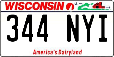 WI license plate 344NYI