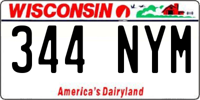 WI license plate 344NYM