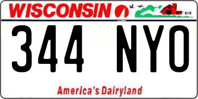WI license plate 344NYO