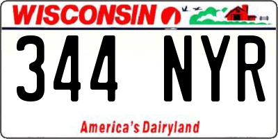 WI license plate 344NYR