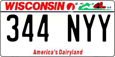 WI license plate 344NYY