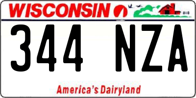 WI license plate 344NZA