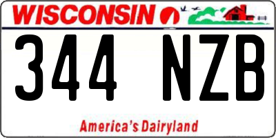 WI license plate 344NZB