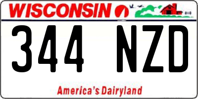 WI license plate 344NZD