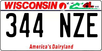 WI license plate 344NZE