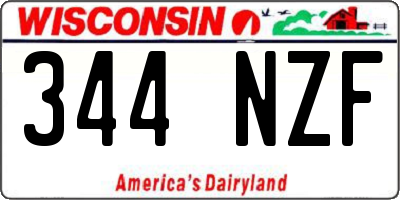 WI license plate 344NZF