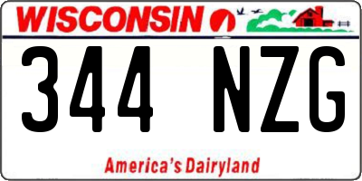 WI license plate 344NZG