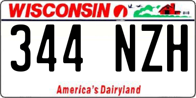 WI license plate 344NZH
