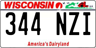 WI license plate 344NZI