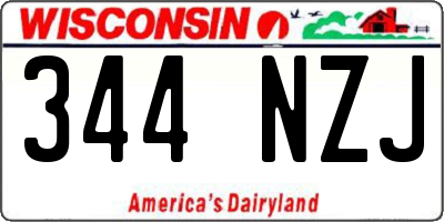 WI license plate 344NZJ