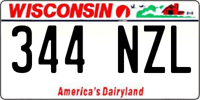 WI license plate 344NZL