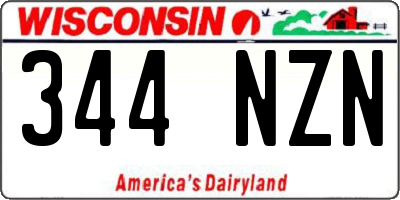 WI license plate 344NZN