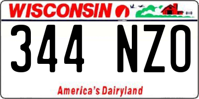 WI license plate 344NZO